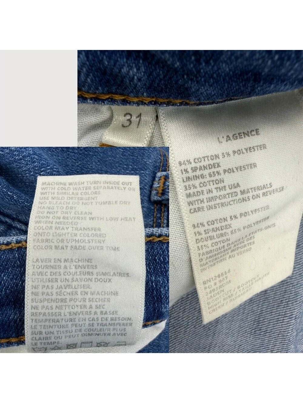 L'AGENCE Jaden High Rise Cropped Bootcut Jeans 31